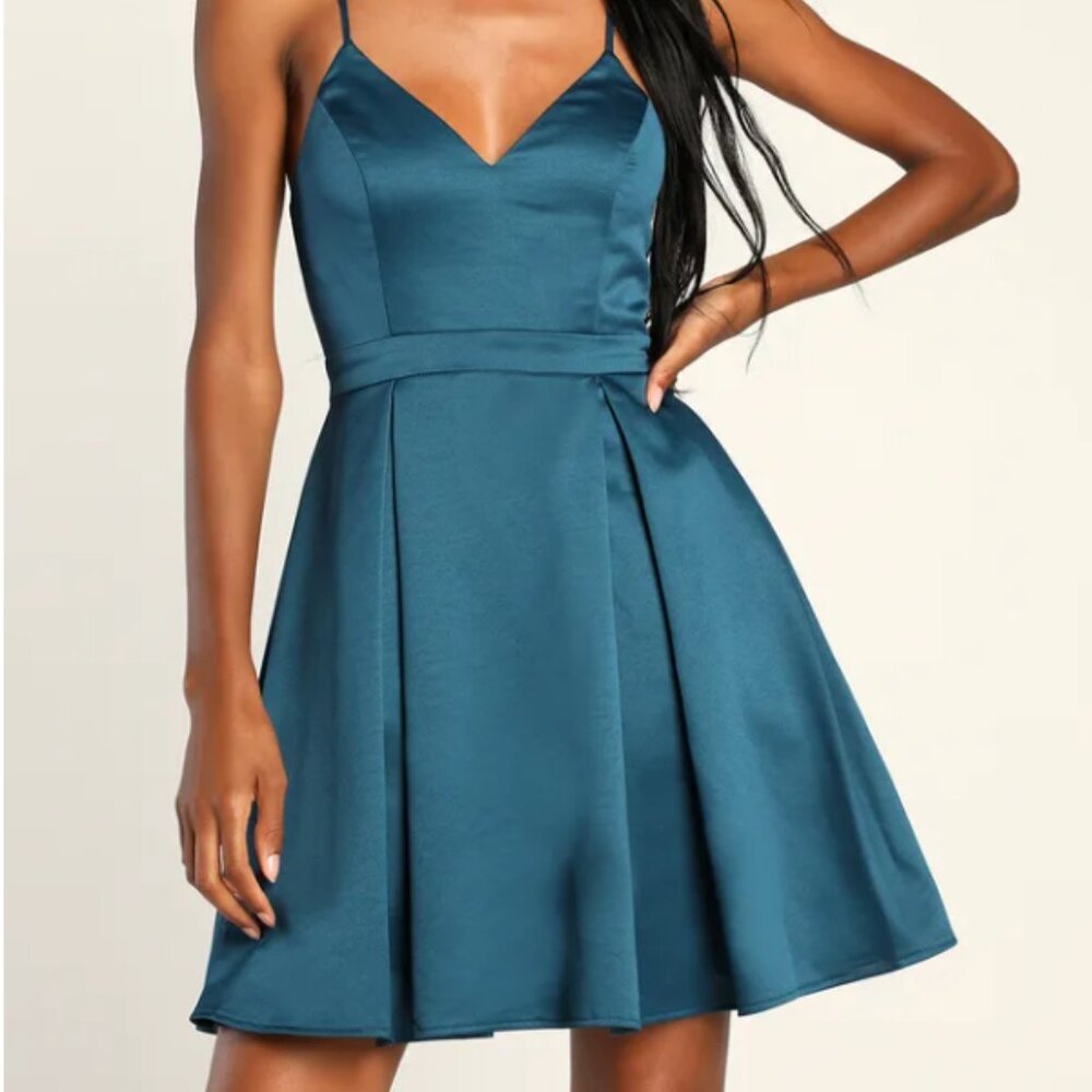 Teal Blue Skater Dress